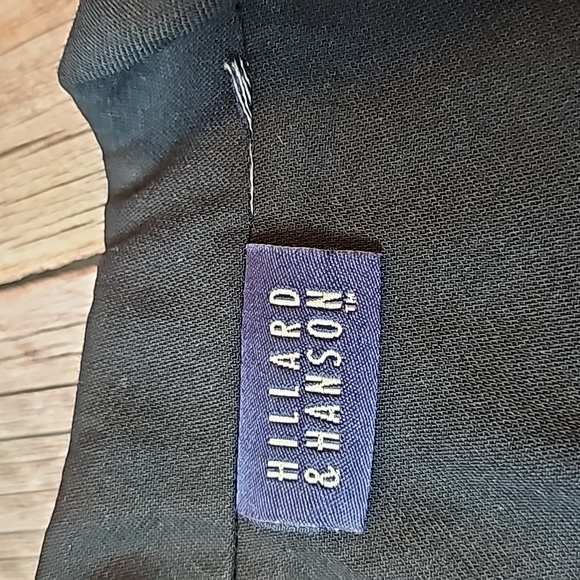 HILLARD & HANSON BLACK LINED PADDED LONG SLEEVE DRESS JACKET - Picture 9 of 10